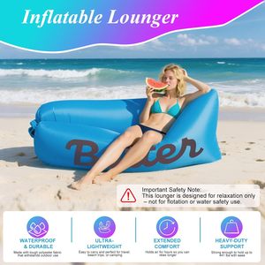 Lazy Minimalist Modern <b>Inflatable</b> <b>Sofa</b> Music Festival Camping Picnic Adult Reclining Portable Air Bed Outdoor Thickened Oxford - Product Image 3