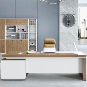 <span class=keywords><strong>Bureau</strong></span> de travail moderne avec plateau épais et structure métallique robuste, table d'ordinateur imperméable pour usage commercial - Product Image 4