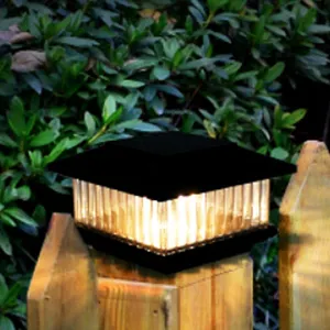Cerca de 4 pol. x 4 pol. poste de madeira tamanho real 3,5 pol. x 3,5 pol. jardim decorativo paisagístico poste de madeira solar luz de tampa de cerca