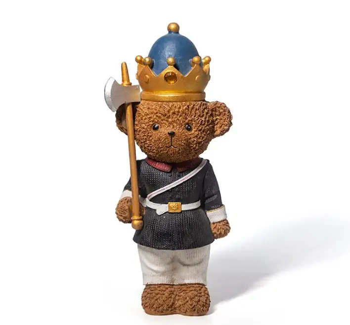 Pezzi artigianali in resina Nordic fairy tale bear soldier king guard room Christmas Resin schiaccianoci