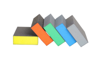 Éponge de ponçage colorée en mousse haute densité OEM, épaisseur 25 mm, pour polissage de meubles, utilisation humide ou sèche, tampon de ponçage manuel coloré