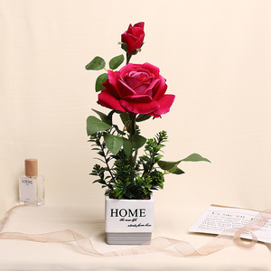 Bouquet de roses artificielles Jinhe, 10 cm-30 cm, haute simulation, décoration intérieure, accessoires de photographie, fleurs en plastique et en soie - Product Image 3