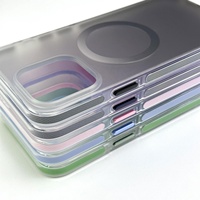 Nouvelle conception, coque transparente dégradée givrée, magnétique, étanche, antichoc pour 13-16 Pro Max