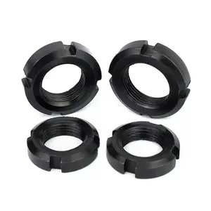 Round Slotted Nut M10 - M60 M45 Black Zinc Bearing Lock Nut Carbon Steel Nut Gb812 Fastener