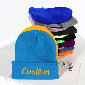 <span class=keywords><strong>Gorro</strong></span> de Invierno Térmico Grueso con Logotipo Bordado Personalizado, <span class=keywords><strong>Gorro</strong></span> de Punto Cálido 100% Acrílico, Unisex, Liso, de Color Sólido, al por Mayor - Product Image 1
