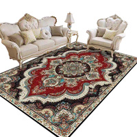 Tapis de salon vintage de style chinois en polyester, lavable à la main, pour chevet, canapé, table basse, chambre à coucher