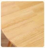 Ensemble de table à manger ronde moderne en bois massif naturel avec 4 chaises pour petit espace, maison, hôtel