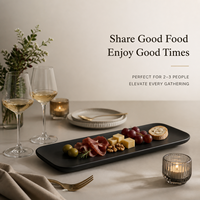 Plateau rectangulaire noir de 30,5 cm, résistant aux chocs, en résine mélamine de qualité alimentaire, écologique, passe au lave-vaisselle, ensemble de plateaux de service