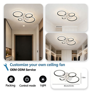 Ventilatore da Soffitto Moderno con Telecomando e Lampadario, Ventilatore da Soffitto a Risparmio Energetico - Product Image 6