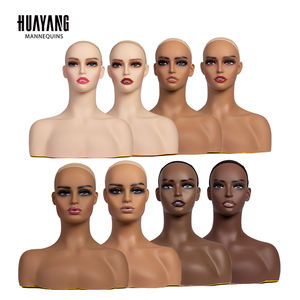 Tête de Mannequin NOAHSIR en Gros, de Haute Qualité, Africaine, Réaliste, Maquillable et Perforable, avec Épaules et Maquillage - Product Image 1