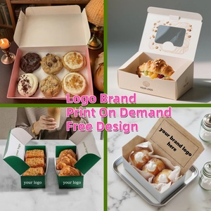 Emballage personnalisé pour boulangerie, impression de logo OEM, boîtes à pâtisserie pour marques de desserts, boîtes à cupcakes avec fenêtre - Product Image 2
