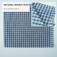 Kain Linen Campuran Tenun Celup Benang Bernapas Khusus Lebar 145cm untuk Pakaian Musim Panas Kemeja Celana Pemasok Pabrik