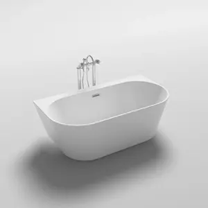 Baignoire autoportante en acrylique avec bain à remous, baignoire sur pied homologuée CE Thun
