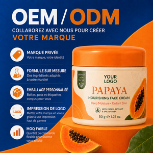 ครีมบำรุงผิวหน้าสูตรพฤกษศาสตร์จากโรงงาน ODM บำรุงล้ำลึก ชุ่มชื้น อ่อนโยน ผิวเนียนกระจ่างใส ด้วยสารสกัดจากพืช ครีมบำรุงผิวหน้าจากมะละกอ - Product Image 3