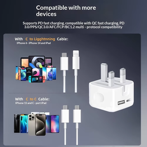 Logotipo/Empaque Personalizado Disponible: <span class=keywords><strong>Cargador</strong></span> de Doble Puerto USB-C USB-A de 35W para <span class=keywords><strong>iPhone</strong></span> <span class=keywords><strong>8</strong></span>-16, Adaptador de Corriente Plegable con Enchufe para Reino Unido - Product Image 5