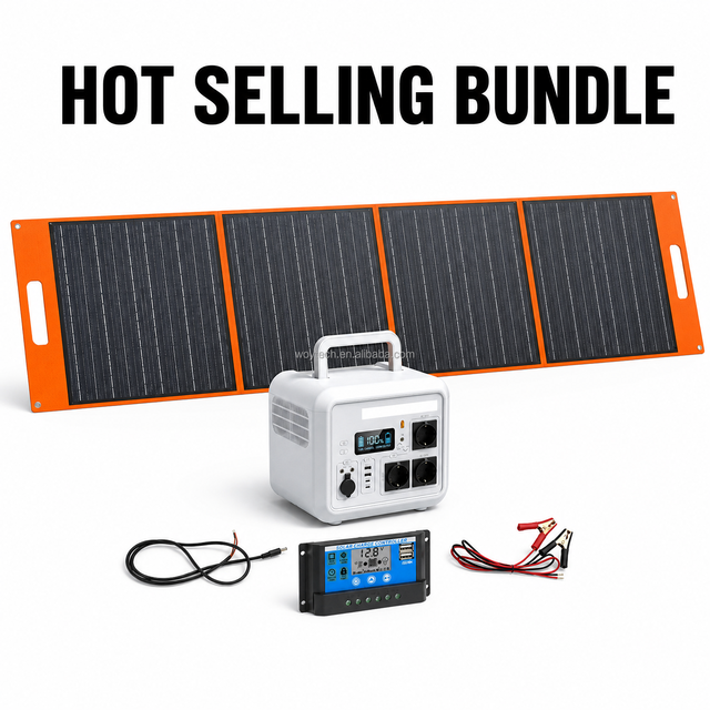 1500W Portable Power Station with 200W Foldable Solar Panel Kit Emergency Backup Power Supply for Camping, RV, Home Blackout