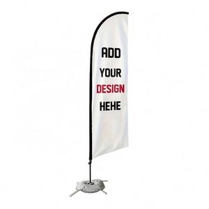 Bandera de Plumas Personalizada con Logotipo, Portátil, de Doble Cara, para Exteriores, con Soporte, para Ferias Comerciales y Promociones - Product Image 1