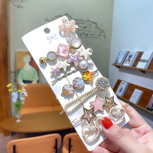 Vente en Gros Divers Styles Mode Coréenne Perles Épingles à Cheveux Cœur Barrettes en Strass Barrette <span class=keywords><strong>Cristal</strong></span> Set Accessoire Pour Femme - Product Image 2