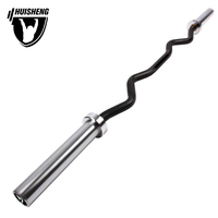 Barre EZ Curl HUISHENG 138 cm, barre de musculation robuste pour l'entraînement des bras, des biceps, des triceps et des exercices du haut du corps