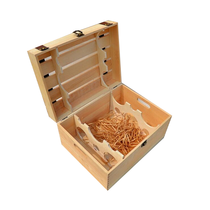 Сделанная на заказ коробка для хранения вина ручной работы из натуральной сосны 6 бутылок деревянная коробка для вина