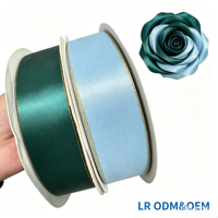 Ruban en satin double face écologique de 1,5 pouce et 100 yards, ruban floral de luxe pour fleurs préservées, emballage cadeau, bouquet de mariage