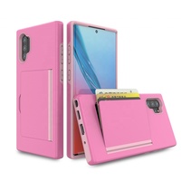 Étui portefeuille antichoc intégral en TPU+PC de haute qualité avec fente pour cartes pour Note 10 Note 10 Pro