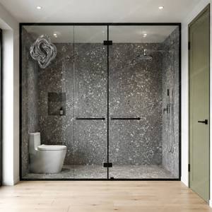 Box Doccia Angolare Senza Telaio con Porta Scorrevole in Vetro Temperato Trasparente da 8mm, Resistente all'Acqua, per Hotel e Appartamenti - Product Image 5