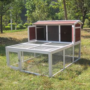 Kandang Kelinci Ganda Kayu Kandang Kelinci Kandang Mainan Pena Guinea Pig Rumah dengan Lari - Product Image 4