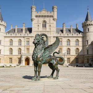 Sculpture de chimère <span class=keywords><strong>étrusque</strong></span> en bronze sur mesure grandeur nature, <span class=keywords><strong>statue</strong></span> de monstre en métal pour extérieur, pour projet - Product Image 2