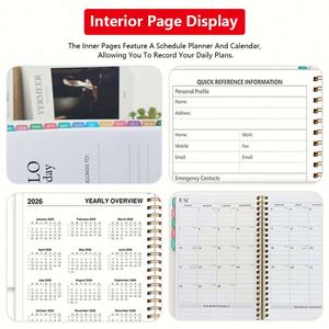 Customizable logo A5 Hardcover Planner Notebook PVC Spiral Binding Thread Sewing Coil Loose-<b>Leaf</b> Paper for School Gift - Product Image 4