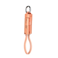 Câble de données multifonctionnel PD240W quatre-en-un en alliage de zinc avec lanière porte-clés, câble de charge rapide compatible avec les téléphones mobiles