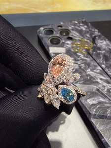 Bague en or de luxe certifiée IGI de qualité supérieure pour femmes, pierres étincelantes, bijoux élégants et modernes pour un usage quotidien - Product Image 3