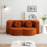 Canapé deux places en éponge rembourrée, scellé sous vide, en forme de S ; Idéal pour appartement chinois ; Pliable ; Moderne et minimaliste