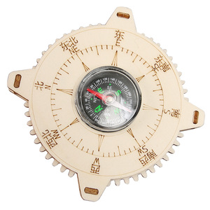 OKYN-Y2662 Kit de modèle scientifique de boussole en bois à assembler soi-même, jouet éducatif de navigation STEM pour l'école - Product Image 3
