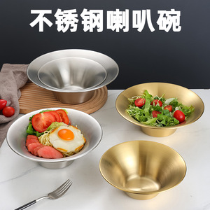 Stainless Steel Bowl Gold And Silver Cold Noodle Ramen Salad Serving Dish Home Kitchen Use - Product Image 4