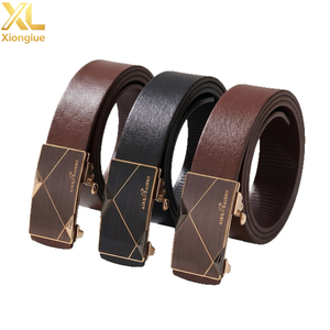Cinturones de Cuero para Hombre, Hebilla Automática de Moda, Cinturones Masculinos de Piel de Vaca, Cinturón Negro de Diseñador de Lujo, Talla 110-130 cm, Cinturón para Jeans - Product Image 1