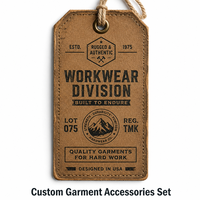 Étiquettes suspendues en papier kraft épaissi pour vêtements, logo rétro personnalisé en relief, étiquettes vintage durables pour vêtements de travail et vestes d'extérieur