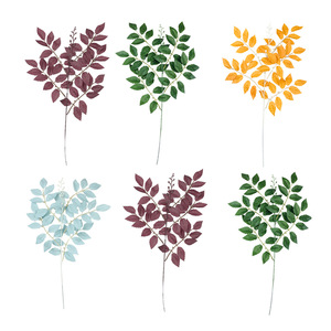 Feuilles artificielles en forme de trompette à 5 branches, 58 cm, fleur en soie, décoration de mariage et de maison, vert, rouge foncé, orange, bleu, champagne, rose - Product Image 1