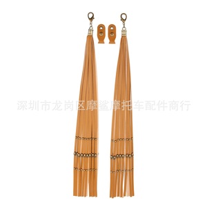 Moshark <b>Motorcycle</b> Handlebar Tassels 15cm 9cm 5cm Retro Studded Skull Leather <b>Grips</b> Decorative Accessories for Harley - Product Image 5