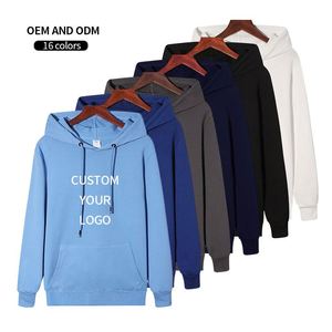 Sweat à capuche en coton personnalisé avec logo, survêtement de luxe unisexe en polaire avec poches brodées, épais, vente en gros - Product Image 4