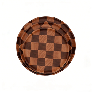 Décoration d'intérieur, porte-bougie décoratif, design unique à carreaux, plateau rond en bois <span class=keywords><strong>de</strong></span> 11 pouces pour <span class=keywords><strong>table</strong></span> basse - Product Image 1