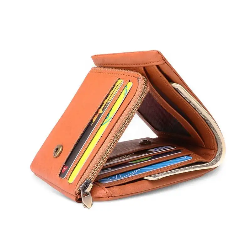 Minibook RFID Men Wallet Card Holders Purse For Men Genuine Leather Luxury Credit Card Wallet Male Small Purse Gift For Husband