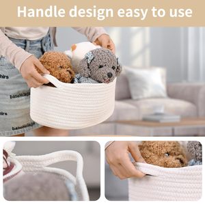 Panier de Pâques ovale tressé Happyiren avec poignée - Conteneur cadeau pour tombola, baby shower, rangement et organisation 13"D x 8"W x 6"H - Product Image 3