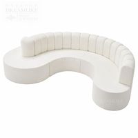 Sofá de Boda de Lujo en Terciopelo Blanco con Estructura de Acero Inoxidable Plateado, Sofá de Dos Plazas para Eventos en Interiores y Exteriores, Alquiler para Fiestas, Proveedor Mayorista