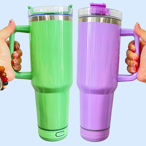 Magazzino USA tazza da caffè in acciaio inox 40oz con altoparlante da 40oz maniglia tazza a prova di perdite con altoparlante per la sublimazione della tintura - Product Image 5