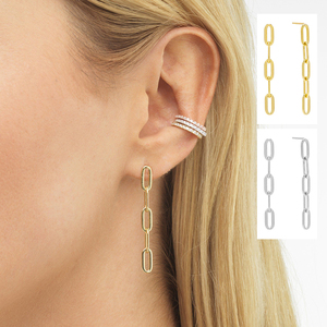 ROXI S925 Argent Sterling Nouvelle Mode Boucles d'Oreilles Clous Chaîne Trombone 18K - Product Image 5
