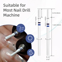 HYTOOS Embouts de ponceuse à ongles professionnels en céramique composite, mini-baril de 2 mm, blanc, haute dureté, pour le nettoyage des cuticules et l'élimination du gel