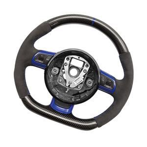 Volante de Fibra de Carbono para Audi R8 SQ5 Q3 RS3 RS4 RS5 RS6 TT TTS TT <span class=keywords><strong>MK2</strong></span> S3 <span class=keywords><strong>S4</strong></span> S5 S6 A3 8P 8V - Product Image 2