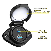 Cargador de Coche con Doble Puerto USB de Carga Rápida de Fábrica, DC16-90V, 36W USB-A y 30W Tipo C, para Vehículos Eléctricos, Scooters, Barcos