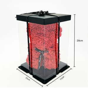 Ingrosso Orso Artificiale <span class=keywords><strong>con</strong></span> Cuore Orsacchiotto Roses 25cm Piccolo Orsacchiotto <span class=keywords><strong>Rosa</strong></span> Orso <span class=keywords><strong>con</strong></span> Scatola Regalo per San Valentino - Product Image 2